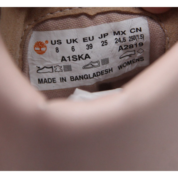 Timberland Boots Women’s Size 8 Pink Carnaby Suede Ankle A2819 - Picture 5 of 7